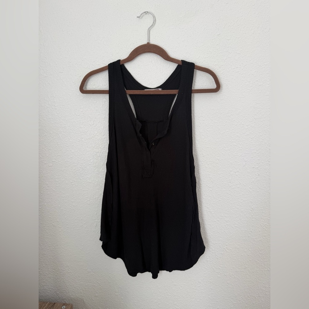 We the Free Ribbed Henley Racerback Tank
